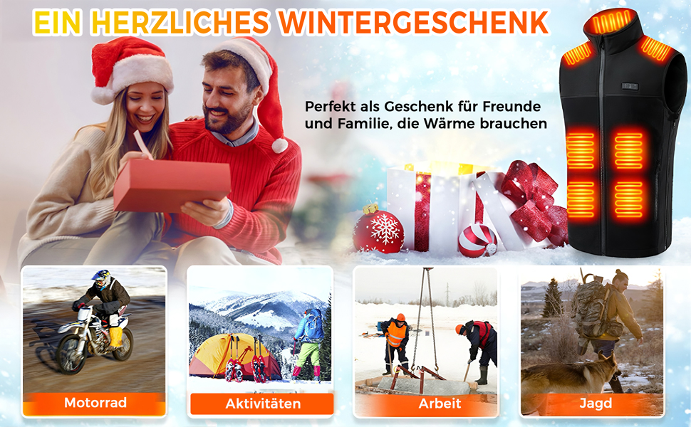 Електрична гріюча жилетка з флісу для чоловіків та жінок, 13 зон обігріву, 3 режими температури, Powerbank 10000mAh, Ritter, чорна