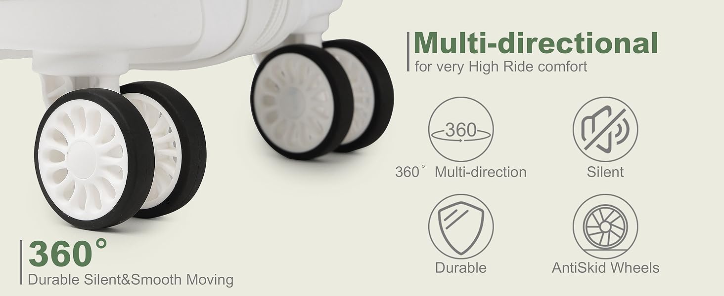 Валіза KONO Zwillingsrollen з TSA-замком, білий XL (76 см, 100 л)