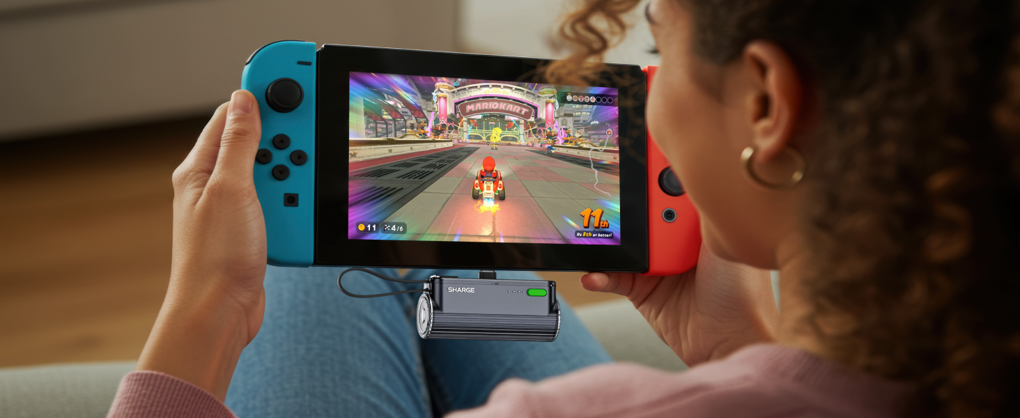 Power Bank SHARGE Flow Mini 2 22.5W: Компактний акумулятор з інтегрованим кабелем для iPhone та Galaxy, USB-C та Lightning