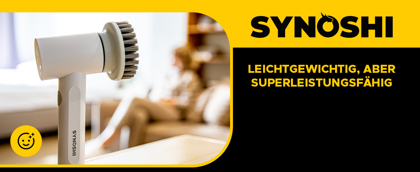 Електрична щітка для прибирання SYNOSHI Power Spin Scrubber з 3 змінними насадками, 2 швидкості, для ванної, душу та плитки