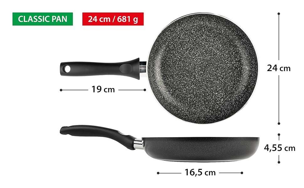 Сковорода антипригарна GadHome 20 см, чорна | Для індукційних плит | Алюмінієва сковорода з ергономічною ручкою | Без PFOA для здорового приготування | Можна мити в посудомийній машині