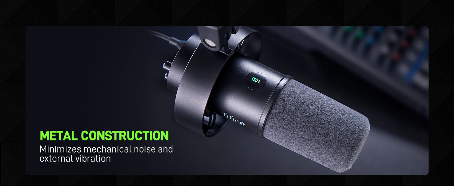 Mikrofon FIFINE K688: XLR/USB, Динамічний, Студійний, для Подкастів, Стримінгу, Ігор, Звукозапису