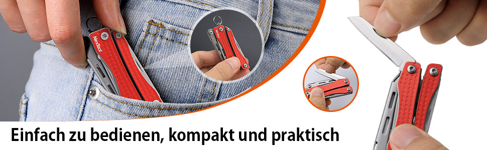 NexTool Mini Flagship Multitool, Mini Multitool 10 IN 1 Multitool with Mini Pocket Knife, Bottle Opener, Scissors, Pliers, Screwdriver, Multifunction Tool for Camping Accessories - Red