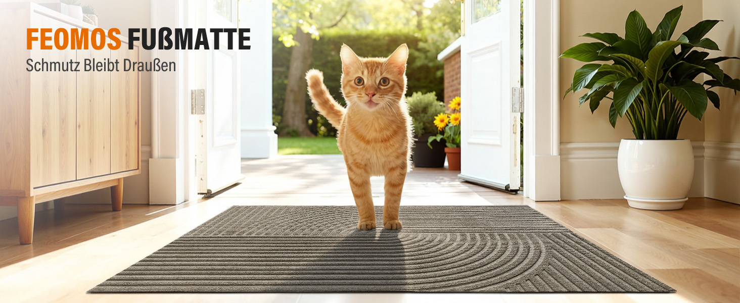 Привідний килимок FEOMOS 60x90 см для дому та вулиці, протиковзний вологопоглинаючий килим для вхідних дверей, коридору, балкона та кухні, бежевий, можна прати