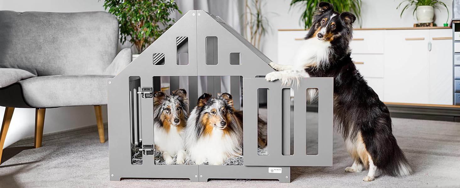 Будка для собак з дерева, закривається на замок, вольєр для собак, чорна, 85 x 70 x 80 см