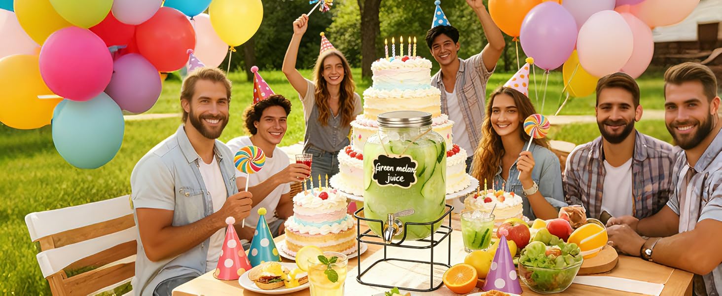 Скляний диспенсер для напоїв на 4.5л з краном (2 шт.) - для соку, води, коктейлів, вечірок