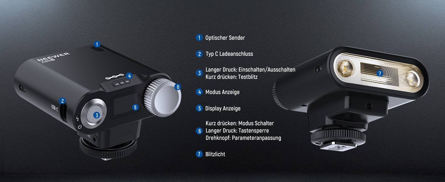 Спалах для камери NEEWER Z160 SE - сумісний зі Canon, Nikon, Panasonic, Olympus, Pentax та іншими DSLR та цифровими камерами