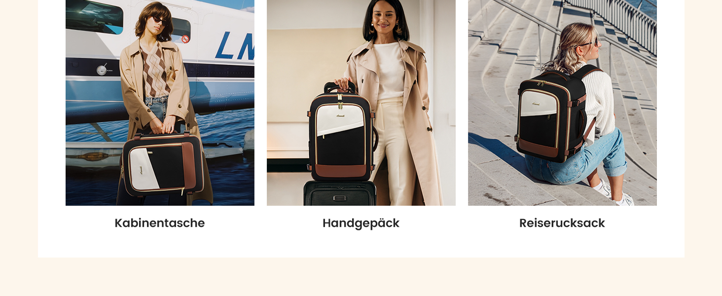 Рюкзак для ручної поклажі LOVEVOOK 45x36x20, 32L, чорний. Підходить для Ryanair, Eurowings, Wizz Air. З антикрадіжною кишенею.