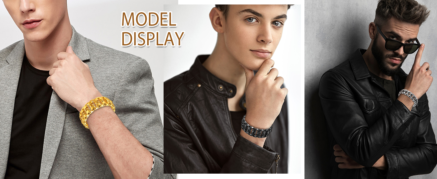 Чоловічий браслет OIDEA з черепом: ланцюжок, браслет, панк, готика, череп, хрест, лев, ланцюжок, панк-рок, велосипедна ланцюжок, подарунок для чоловіків, срібло, чорний