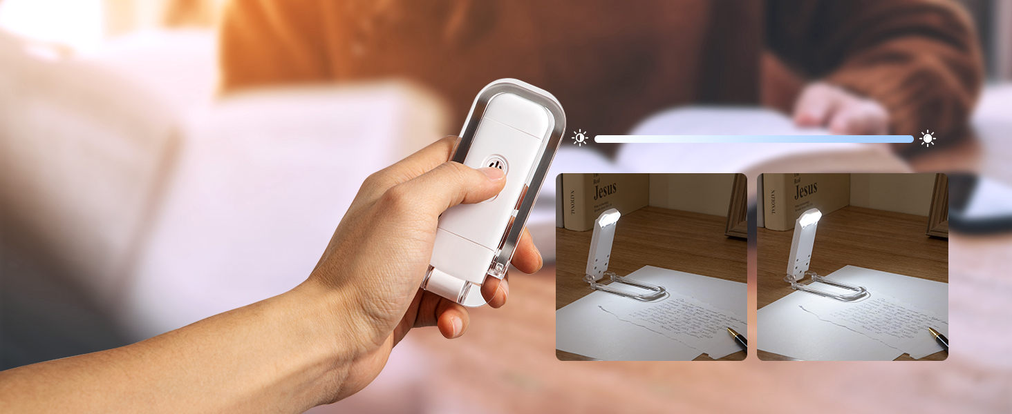 LED лампа для читання DEWENWILS на прищіпці, USB перезарядна, 2 рівні яскравості, біле світло, для дітей та книголюбів