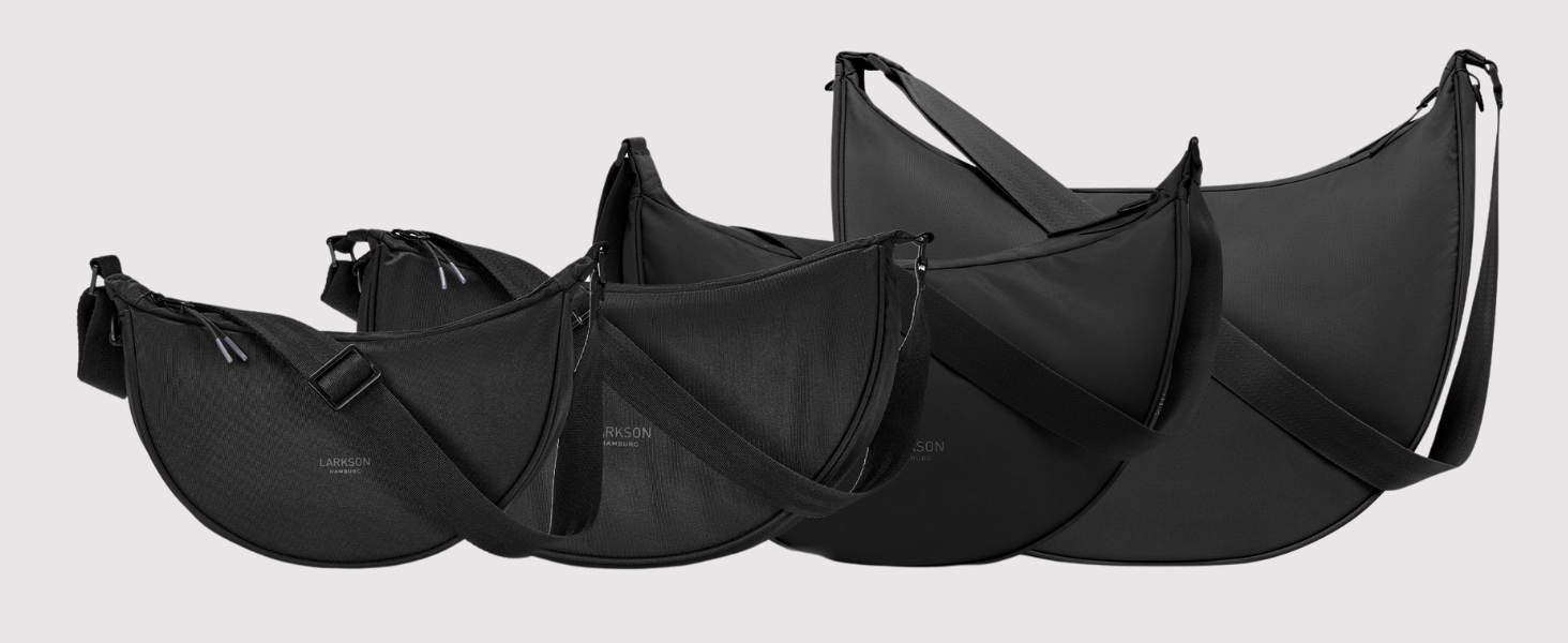 Сумка через плече LARKSON Solveig Medium бежева - Містка напівмісяць, водонепроникна (6.5 л)