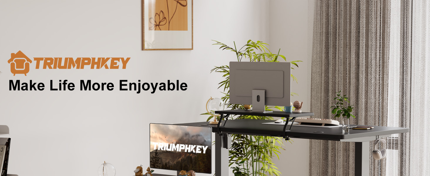 Adjustable Height Standing Desk with Monitor Stand - Electric Ergonomic Desk, 120x60cm & 180x80cm White/Black