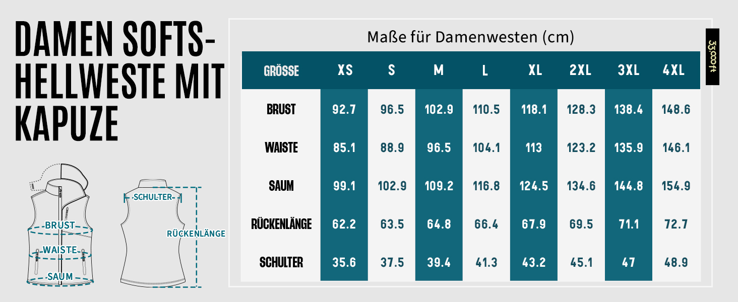 Жіночий софтшеллова жилетка 33000ft з капюшоном, флісовою підкладкою, водонепроникна та вітрозахисна спортивна жилетка з 5 кишенями для їзди на конях, бігу, походів, XXL, чорний