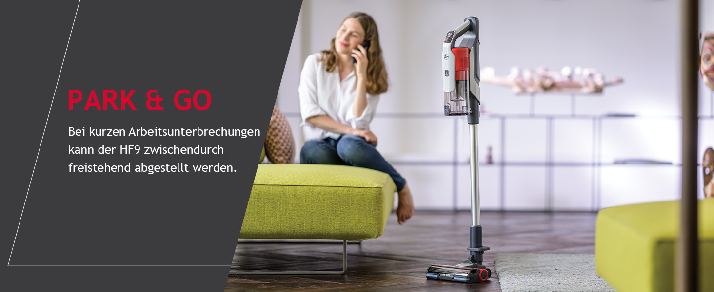 Бездротовий акумуляторний пилосос Hoover HF9 I Безсумнівна потужність та автономність до 60 хвилин I Підходить для всіх типів підлоги з LED-підсвічуванням та антизаплутувальною насадкою I 1 акумулятор