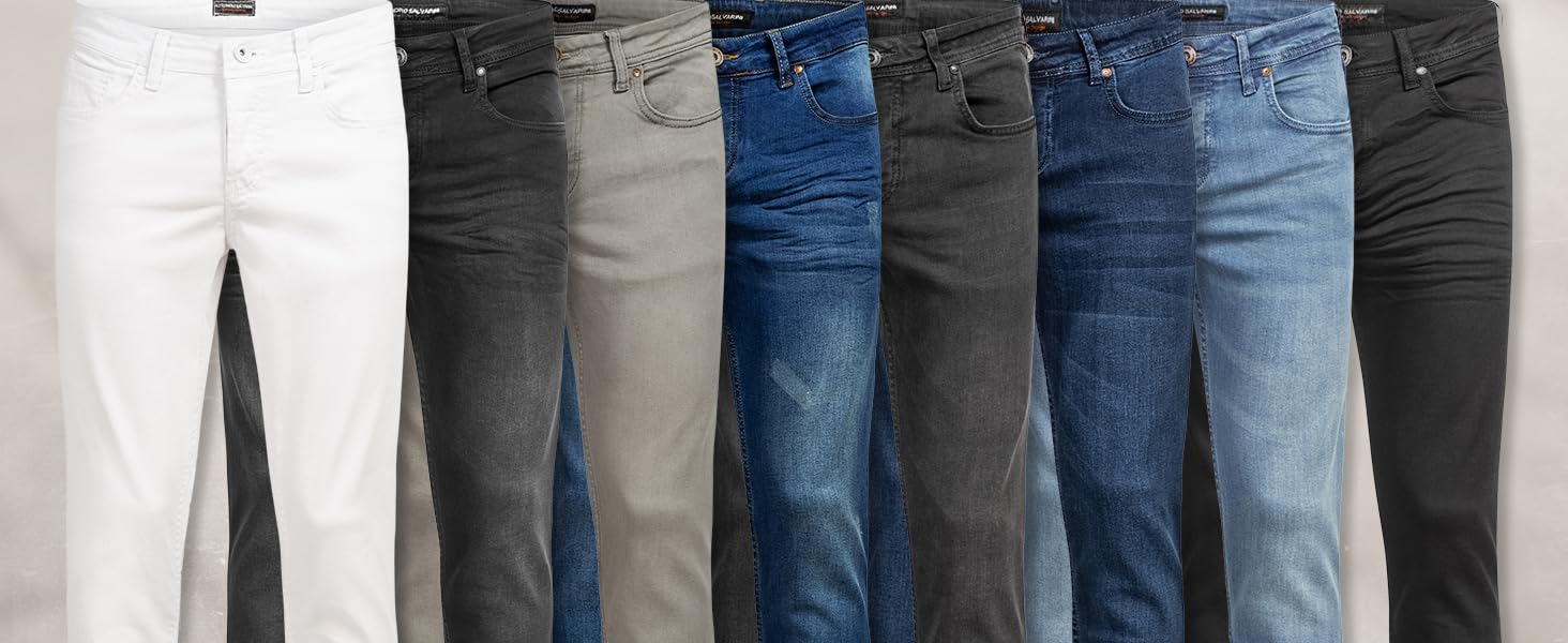 Чоловічі джинси Alessando Salvarini Slim Fit, сині, еластичні (33W/30L)