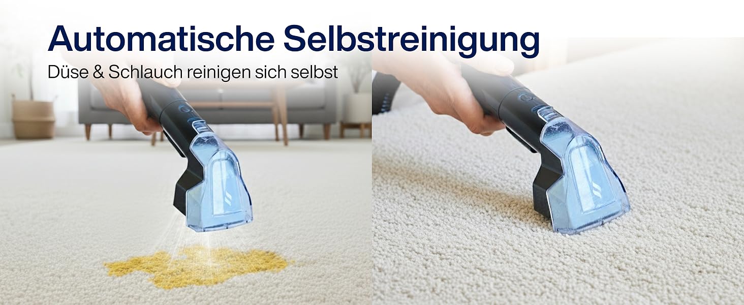 Samako Teppichreiniger Polsterreiniger: компактний ручний пристрій для чищення килимів та м'яких меблів, 400W, 2 великі резервуари для води, підходить для всіх типів тканини
