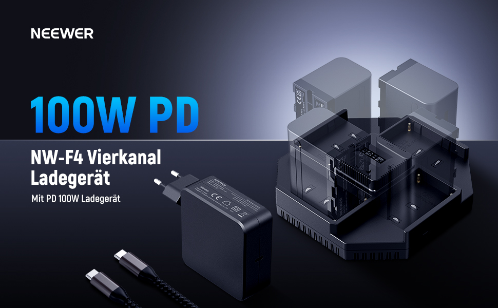 Зарядний пристрій NEEWER Micro USB для акумуляторів Sony NP-F550/F750/F960/F970, NP-FM50/FM70/FM90, QM71D, 91D, NP-F500H/F55H