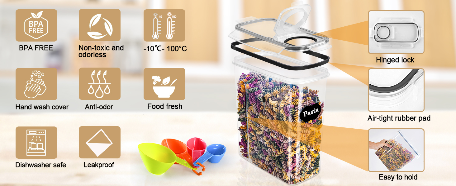 Набір контейнерів для зберігання GoMaihe, 2.5л * 6 шт. - герметичні, для продуктів, кухня, органайзер