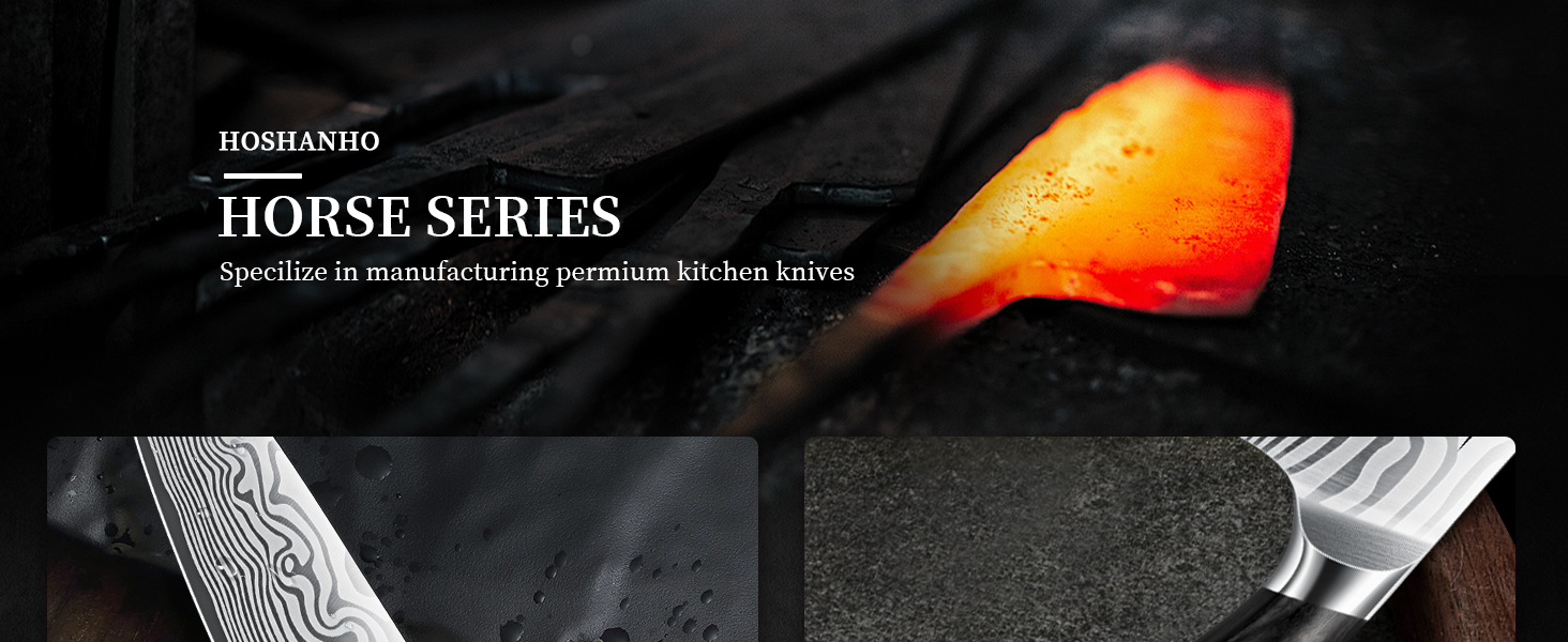 Набір кухонних ножів HOSHANHO 5 шт. з японської пудрованої сталі, професійний, з ергономічною ручкою з пакавуду