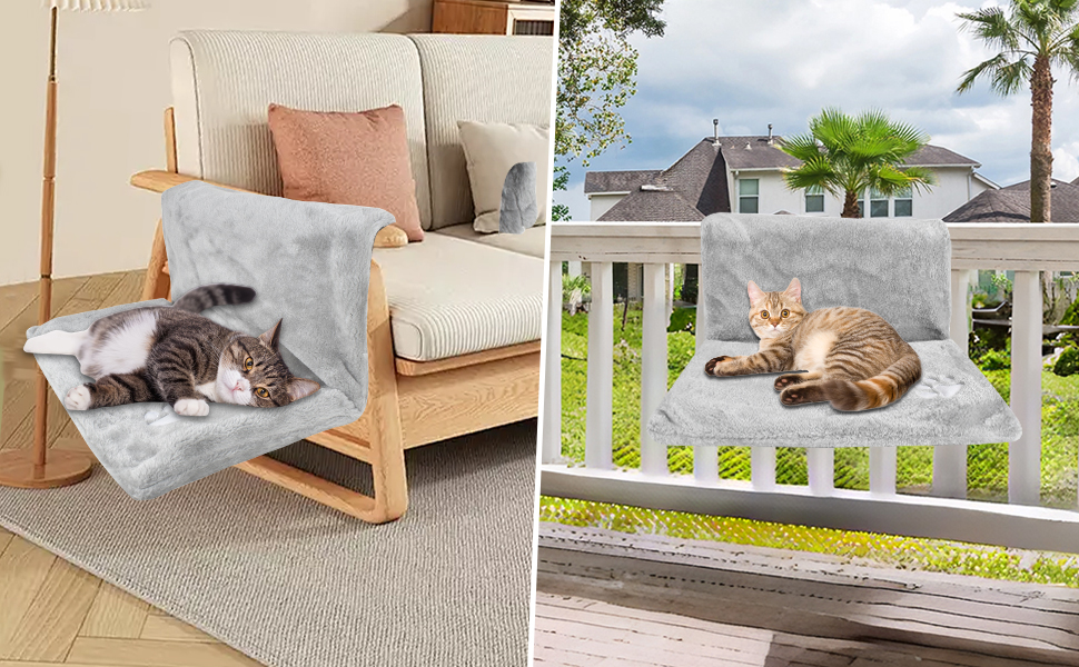 Килимок для котів на радіатор Dokeno, лежанка-гамак, м'який плюшевий, 46x30x25 см