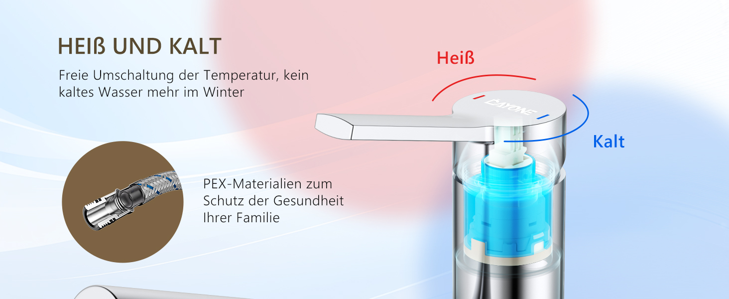 Змішувач кухонний DAYONE з висувною лійкою, нержавіюча сталь, 3 режими, 360° обертання, для кухонної мийки (15 см), матовий (хром, низький вигин-337)