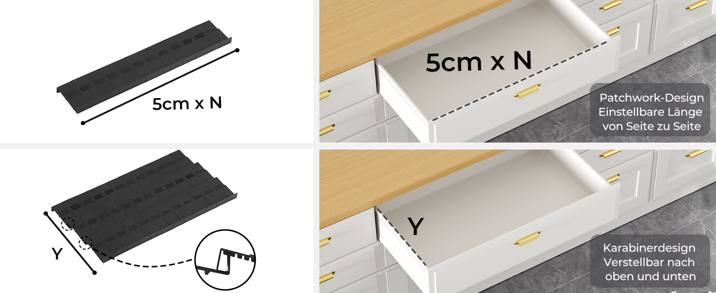 Організатор для спецій Famhap, 24 шт. - полиці для спецій у ящик, кухонний органайзер для спецій, полиці для спецій (Чорний, 12 шт.)