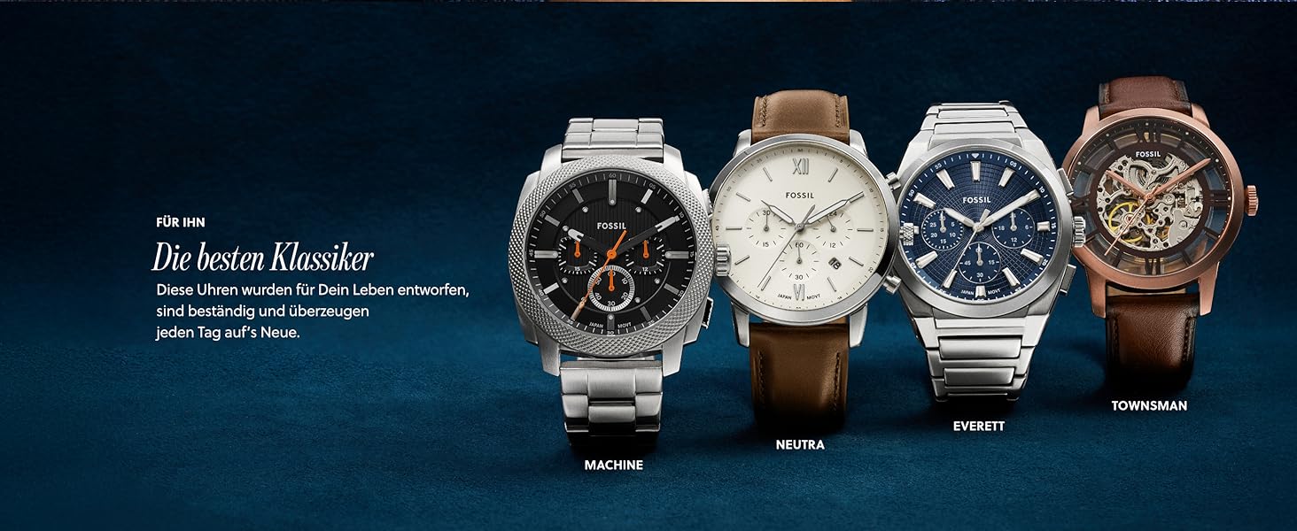 Годинник Fossil Townsman для чоловіків: хронограф з корпусом та браслетом з нержавіючої сталі або шкіряним ремінком, коричневий