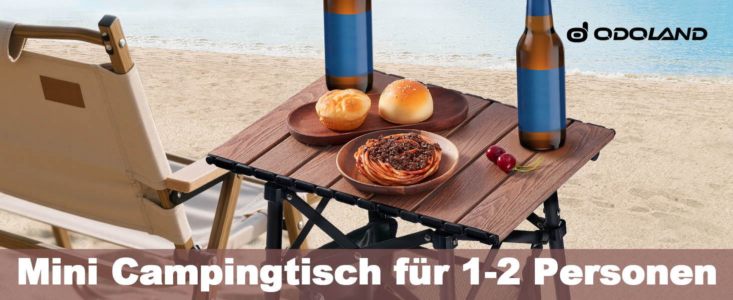Складний алюмінієвий стіл для кемпінгу Odoland з регульованою висотою та сумкою для зберігання (40x30x40-58 см)