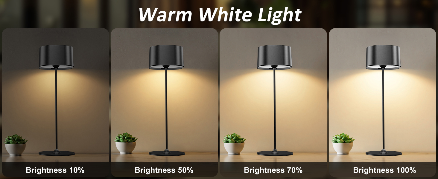 Акумуляторний LED настільний світильник з димером, 2 шт. Бездротовий сенсорний світильник USB-C, металевий, водонепроникний (IP54), 5600mAh, 5W, чорний