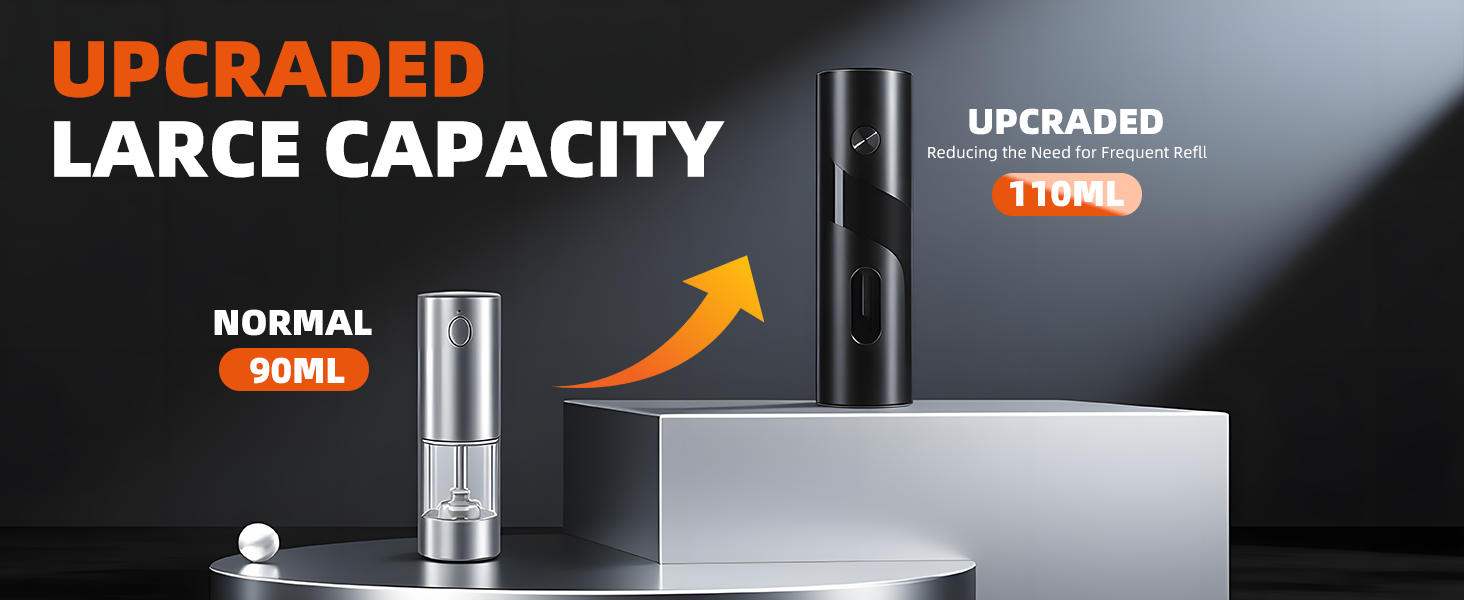 Набір електричних мельниць для солі та перцю з заряджною станцією, об'єм 110 мл, 5 ступенів помелу, керамічна млинка, щітка, 2 шт., чорний