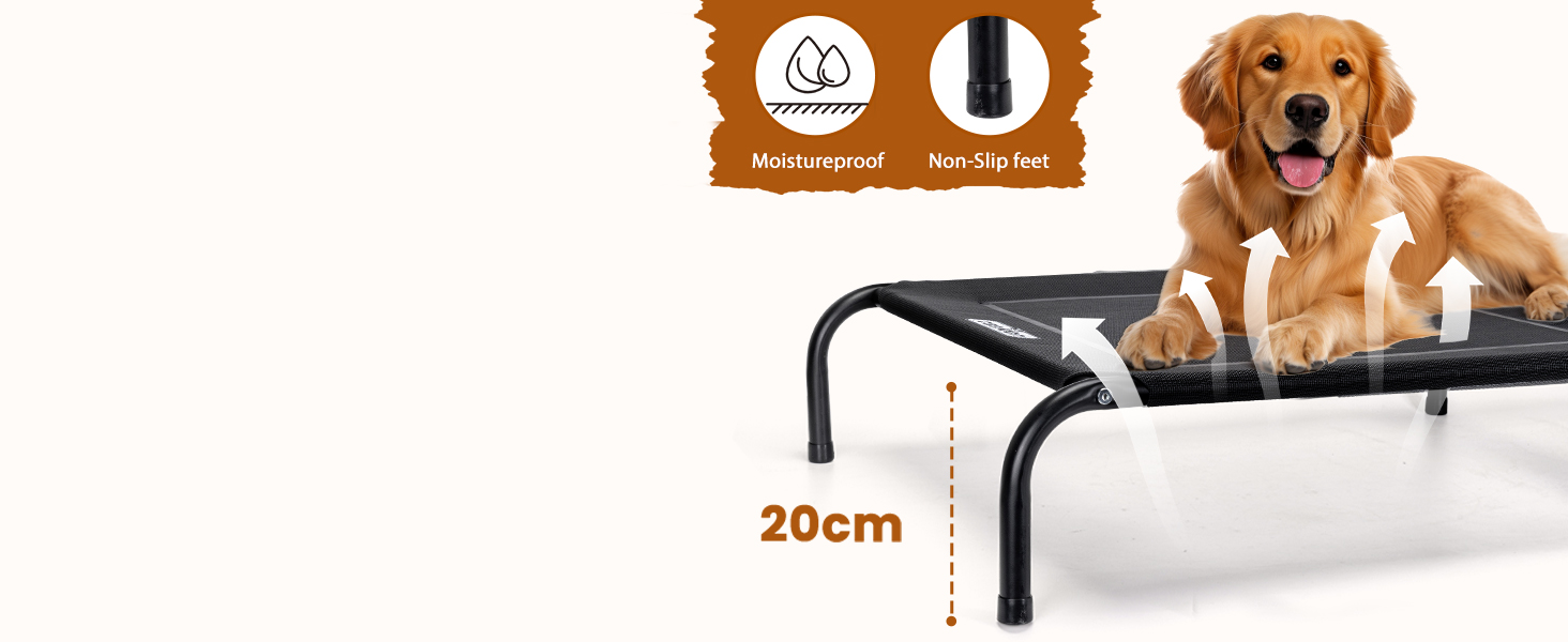 Зручне лежак для собак Nobleza Hundeliege Outdoor, M, 105x80x20 см, для відпочинку на вулиці, кемпінгу, чорного кольору