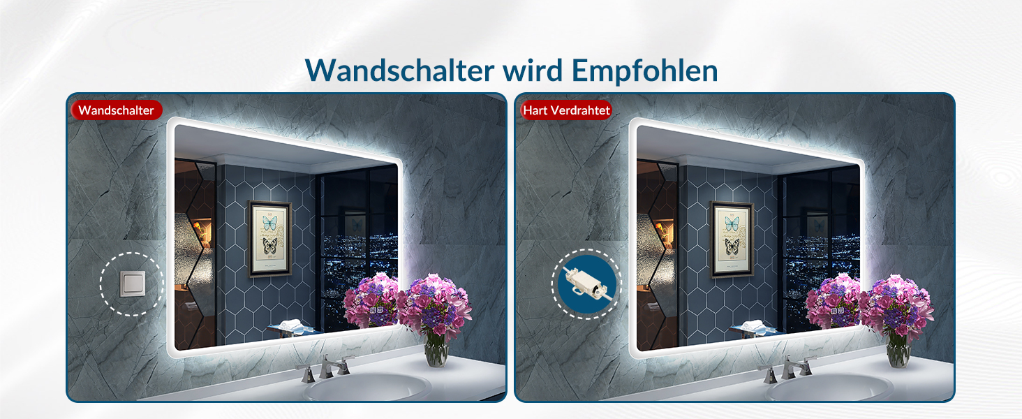 Дзеркало для ванної кімнати STARLEAD з підсвічуванням 80x60 см, регулювання яскравості, 3 колірні температури (3000K-6500K), протитуманне покриття, функція пам'яті, LED дзеркало для ванної кімнати IP44, HD скло, горизонтальне/вертикальне встановлення, M3017, срібний колір. Без Bluetooth, без лупи 5x.