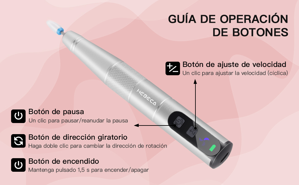 Електричний набір для манікюру та педикюру 12 в 1 бездротовий для гелевих, акрилових та натуральних нігтів (сірий)