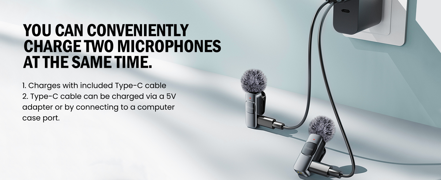 Бездротовий петличний мікрофон з 4 режимами запису для телефону, iPhone, Android та ПК – міні-мікрофон для відео, Vlog, TikTok, YouTube, стрімінгу та інтерв'ю L3