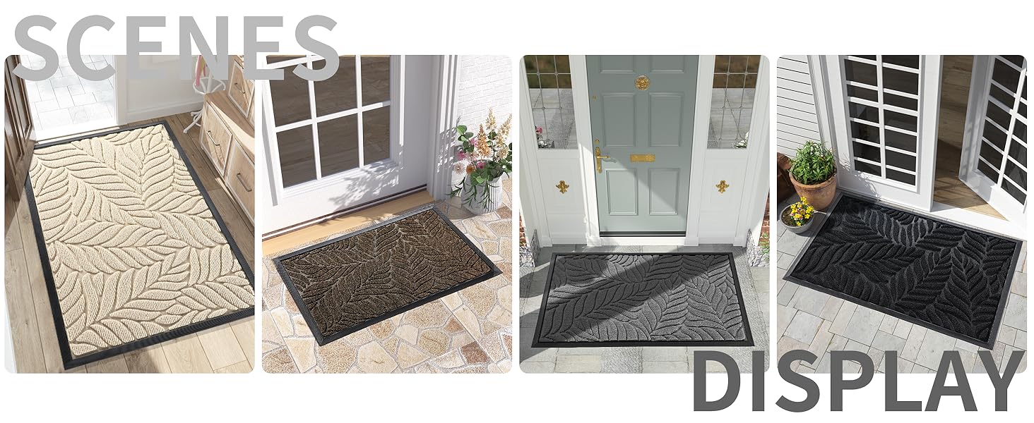 Килимок для входу Yimobra, 75 x 43 см, чорний - антиковзаюча, миється, для дому та вулиці | Килимок від бруду та пилу