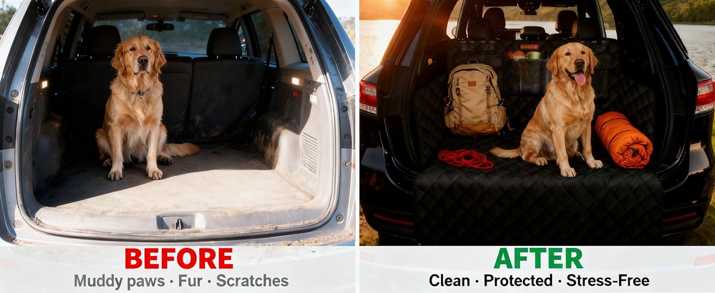 Захист для багажника автомобіля Alfheim для собак - водовідштовхуючий килимок, стійкий до розривів, з боковим захистом, срібного кольору
