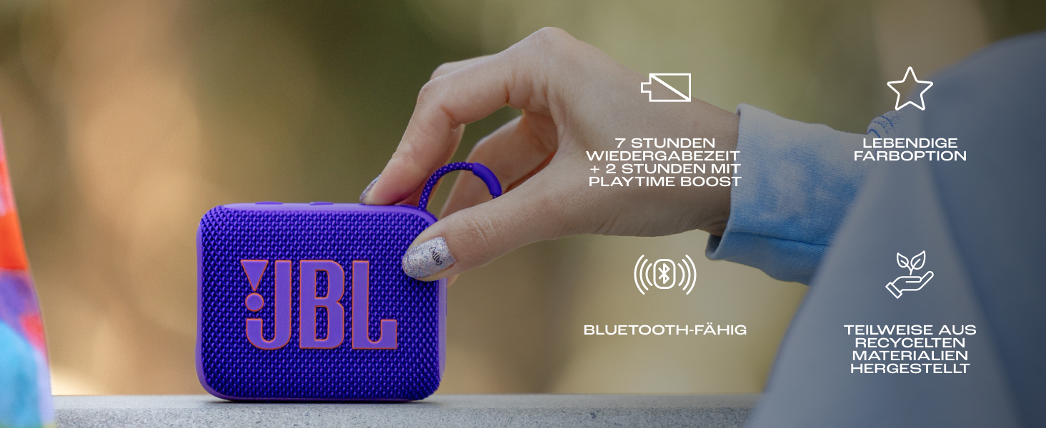JBL Go 4 Black – Портативна Bluetooth колонка з глибоким басом, захистом від води та пилу, до 7 годин роботи