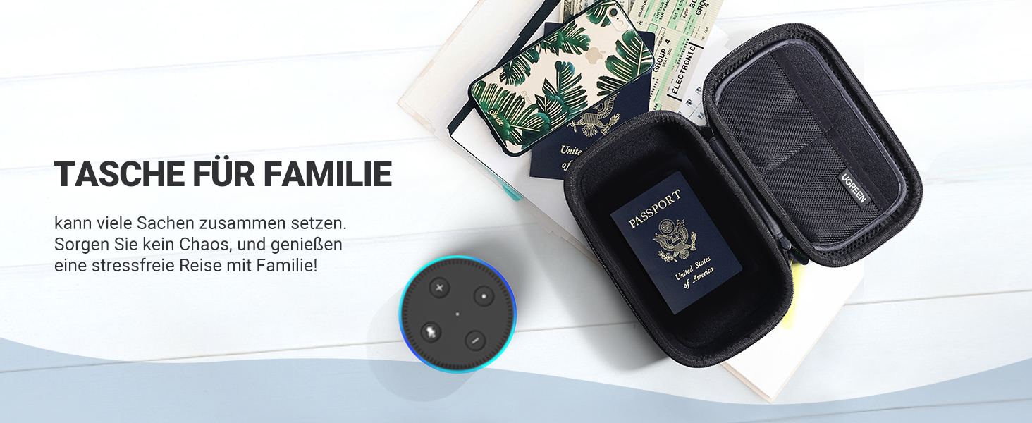 Організатор для електроніки UGREEN: водонепроникний кейс для кабелів, зарядних, power bank та аксесуарів (23 x 14 x 8 см)