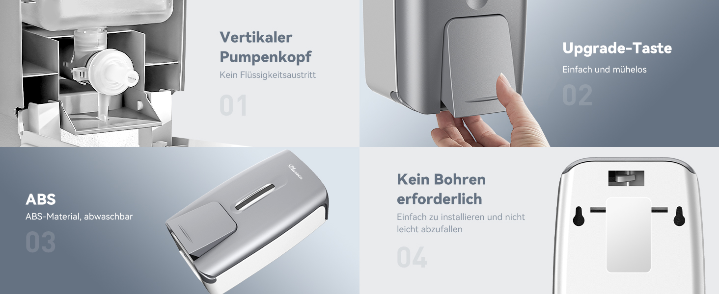 Настінний диспенсер для мила та гелю для душу (9088-Сірий)