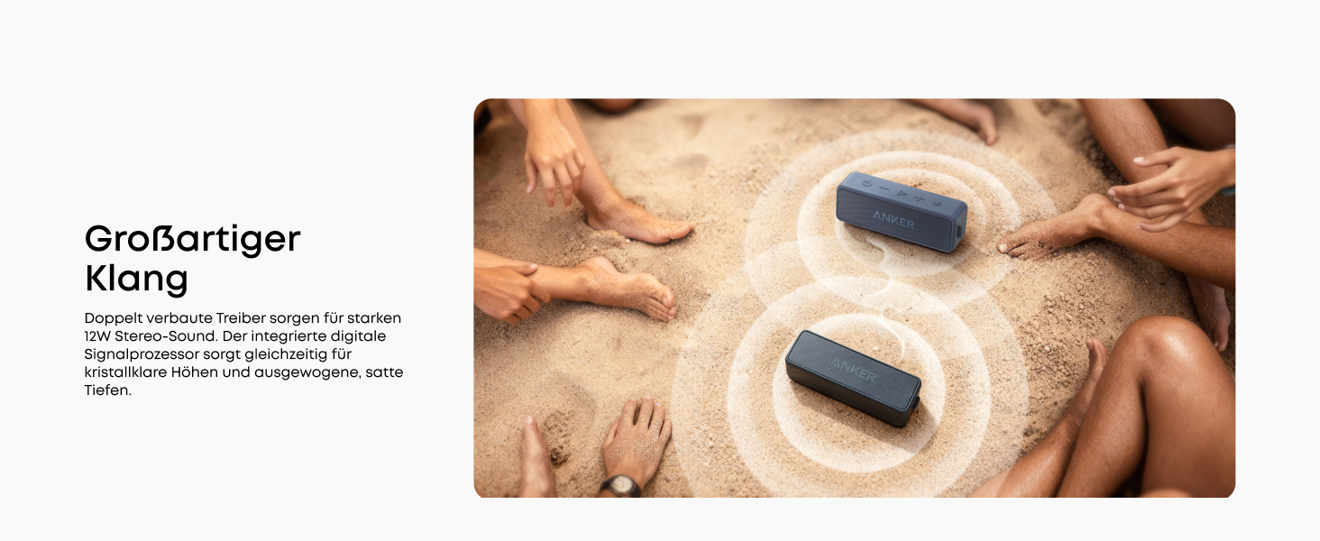 Anker SoundCore 2 Bluetooth колонка, 24 год, IPX7, мікрофон, темно-синій