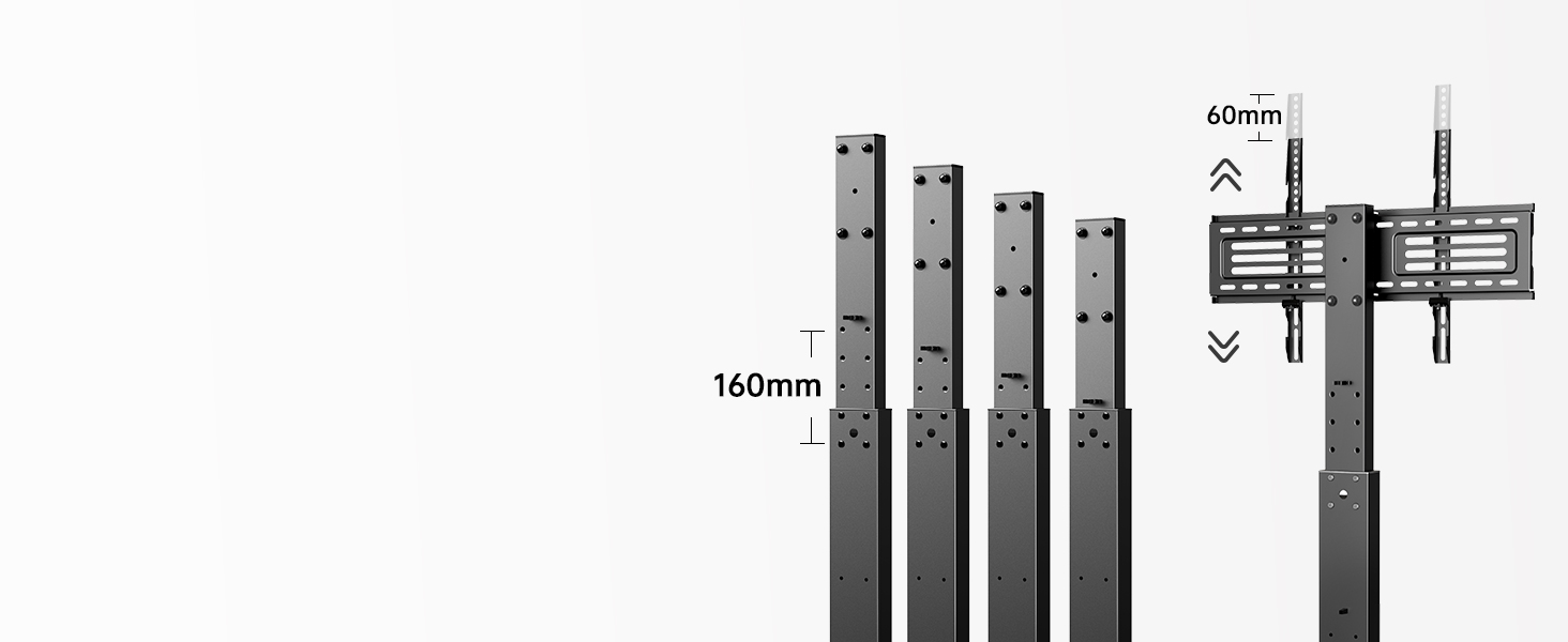 Підставка для телевізора FITUEYES на підлозі, поворотна, регульована по висоті, для телевізорів 32-75 дюймів, до 40 кг, VESA 400x600