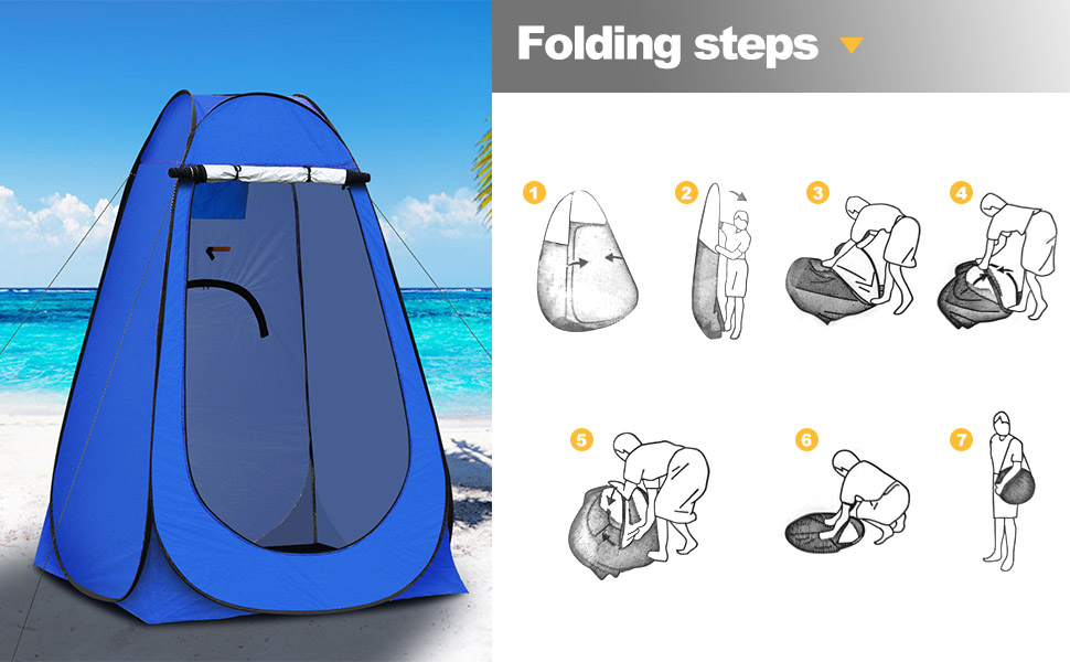 CLIPOP Portable Pop-Up Privacy Tent - Outdoor Shower & Changing Tent with UV Protection - Beach, Camping, Fishing - Includes Carry Bag