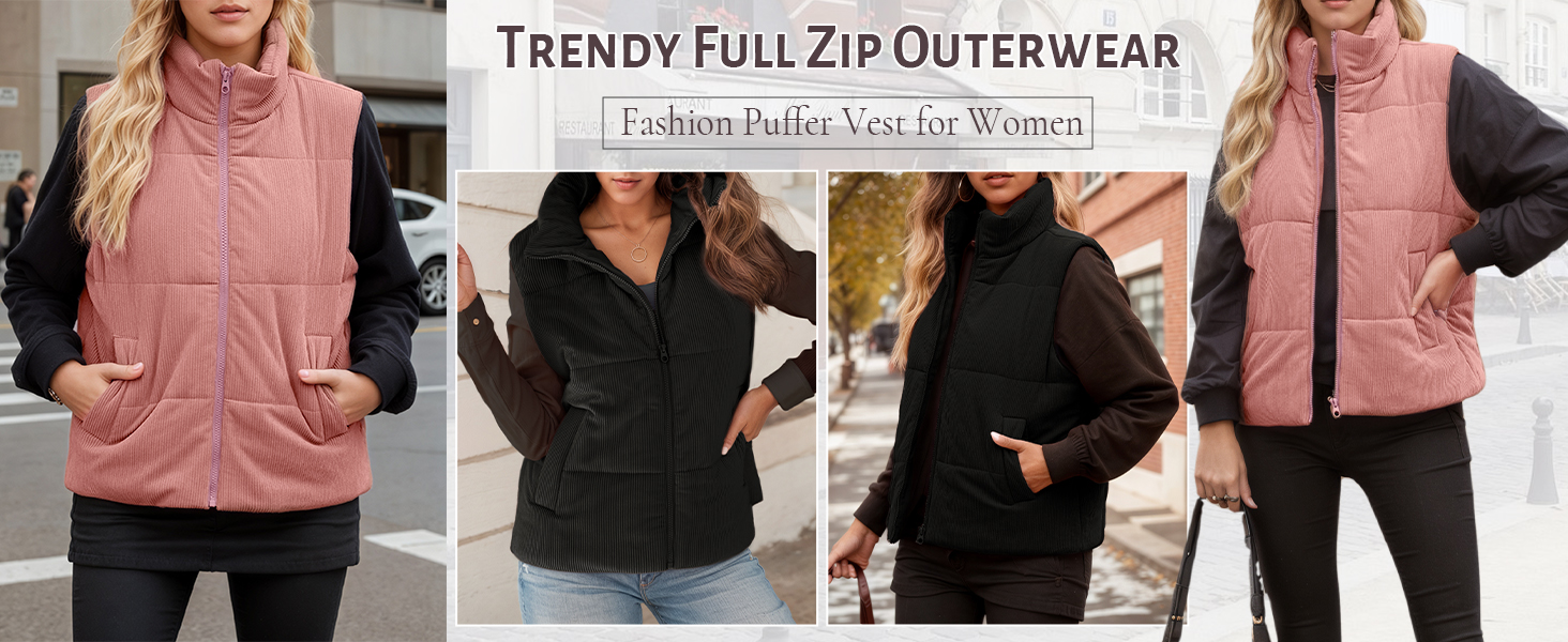 Жіноча тепла безрукавка FEOYA: коротка, з високим коміром, утеплена, рожевого кольору