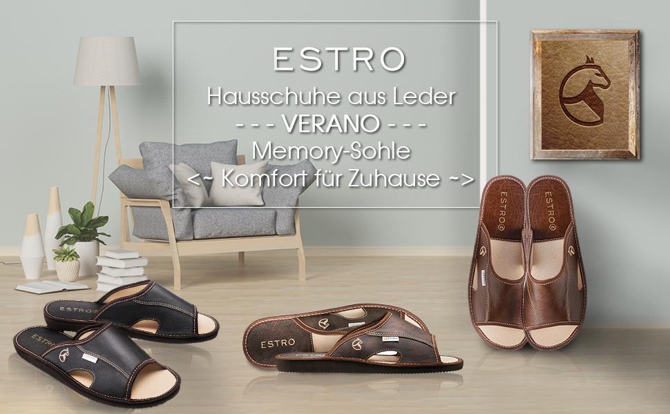 Чоловічі шкіряні домашні капці ESTRO Verano 42 EU чорні - зручні та теплі домашні тапочки для чоловіків