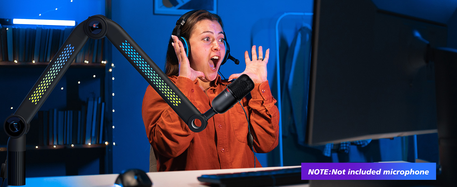 Кріплення для мікрофону HyperX QuadCast та інші - універсальний штатив YOUSHARES (RGB, 3/8', 5/8')