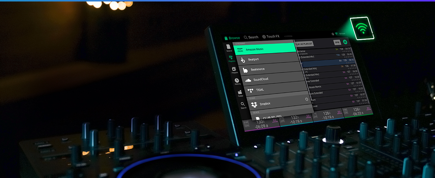 Denon DJ PRIME 4+ - DJ контролер з розділенням STEM, Wi-Fi, сенсорний екран 10.1