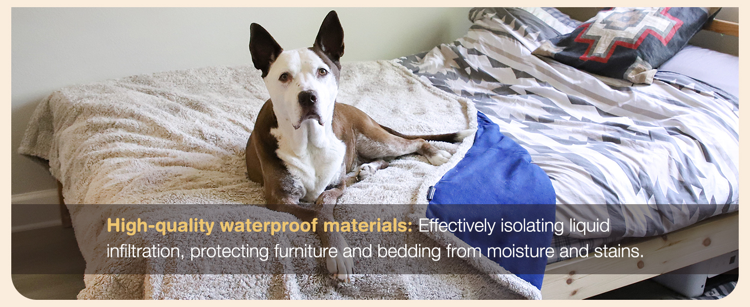 Водонепроникний коврик для собак та котів, миючий, захисний коврик для дивану, теплий та м'який, великий розмір 150 x 120 см, коричневий/тауп