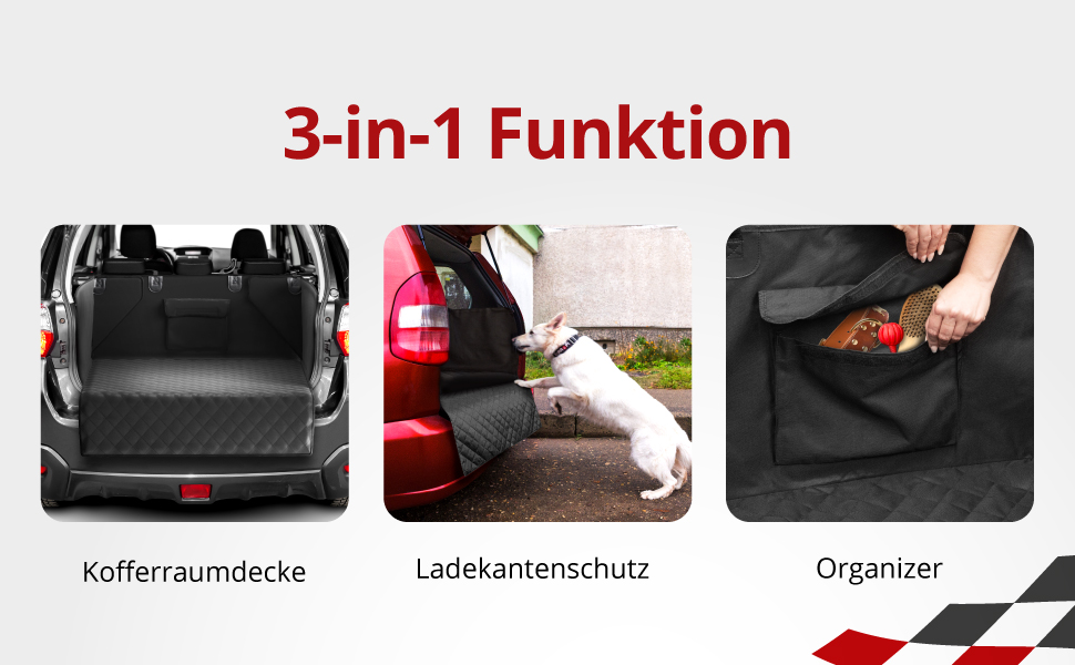 Walser Premium Автодеки для собак Rocky, 100% водонепроникна захисна накидка на заднє сидіння автомобіля з боковими захистами та оглядовим вікном, ідеальна для подорожей та транспортування малих та великих собак. Захист заднього сидіння автомобіля від бруду та подряпин.