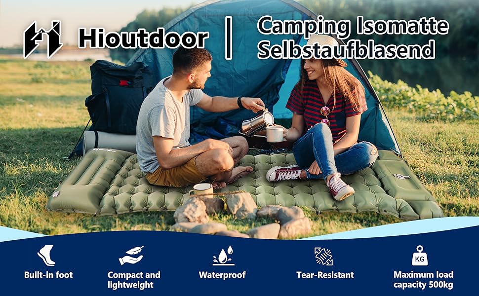 Каремат самонадувний Isomatte 10 см, ультралегкий, з помпою-насосом для кемпінгу, пікніків, відпочинку на природі, туризму та відпочинку на пляжі. Сірий колір.