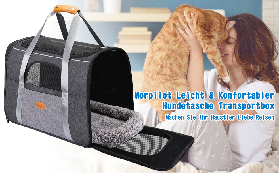 Транспортна переноска для собак, сіра, розмір L (47 x 32 x 36 см)